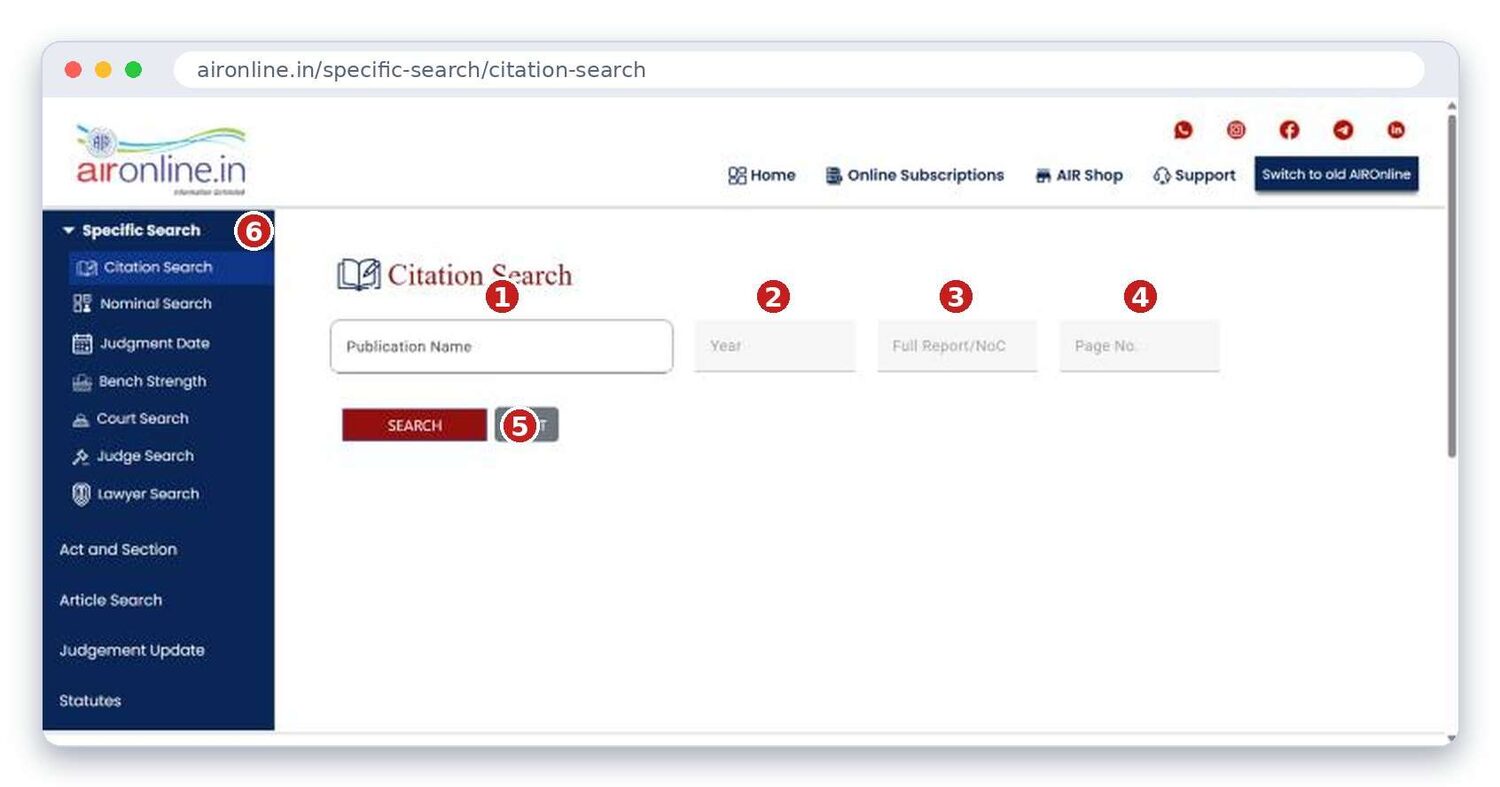 Citation Search form