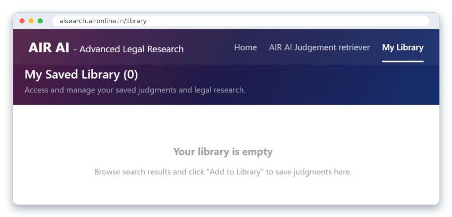 My Library, before anything is saved