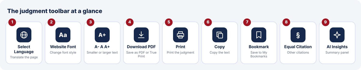 The judgment toolbar at a glance